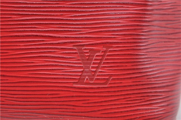 Authentic Louis Vuitton Epi Petit Noe Shoulder Drawstring Bag M44107 Red J5089