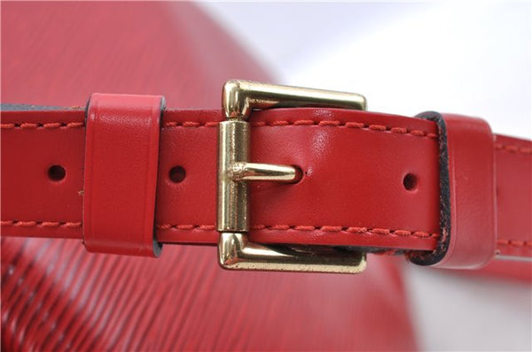 Authentic Louis Vuitton Epi Petit Noe Shoulder Drawstring Bag M44107 Red J5089