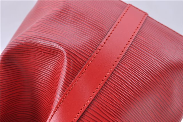 Authentic Louis Vuitton Epi Petit Noe Shoulder Drawstring Bag M44107 Red J5089
