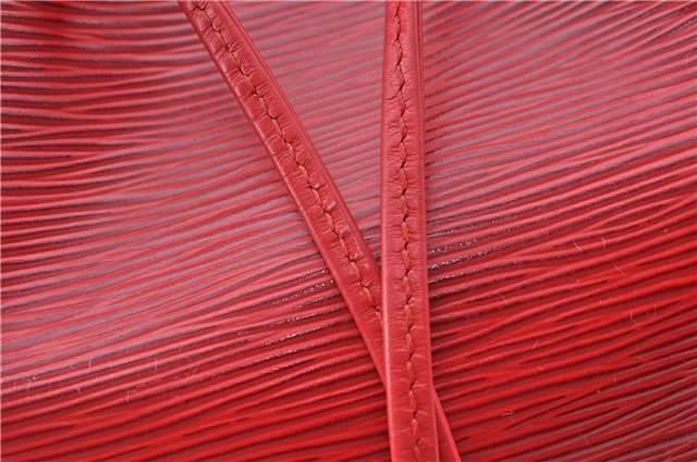 Authentic Louis Vuitton Epi Petit Noe Shoulder Drawstring Bag M44107 Red J5089