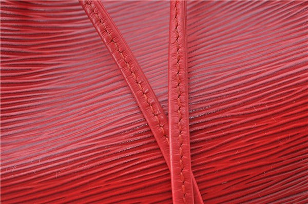 Authentic Louis Vuitton Epi Petit Noe Shoulder Drawstring Bag M44107 Red J5089