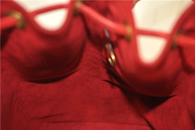 Authentic Louis Vuitton Epi Petit Noe Shoulder Drawstring Bag M44107 Red J5089