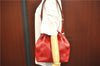 Authentic Louis Vuitton Epi Petit Noe Shoulder Drawstring Bag M44107 Red J5089