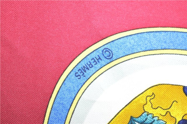 Authentic HERMES Carre 90 Scarf "pourvu qu'on ait l'ivresse" Silk Red J5099