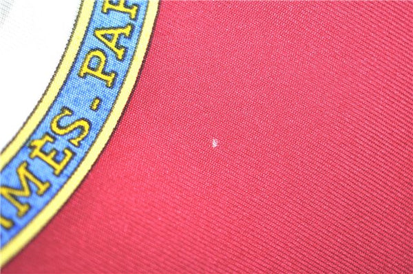 Authentic HERMES Carre 90 Scarf "pourvu qu'on ait l'ivresse" Silk Red J5099