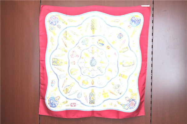 Authentic HERMES Carre 90 Scarf "pourvu qu'on ait l'ivresse" Silk Red J5099
