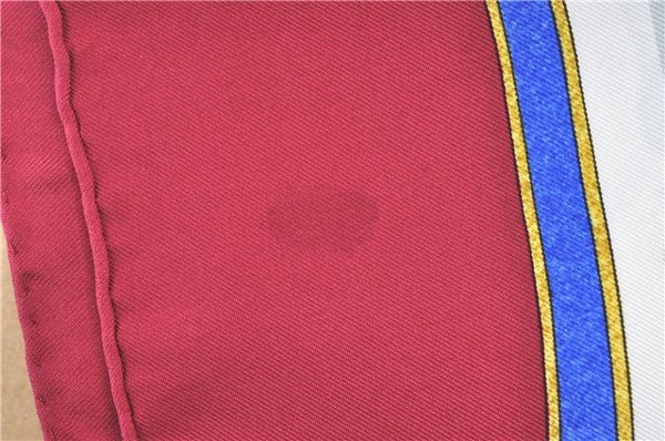 Authentic HERMES Carre 90 Scarf "pourvu qu'on ait l'ivresse" Silk Red J5099