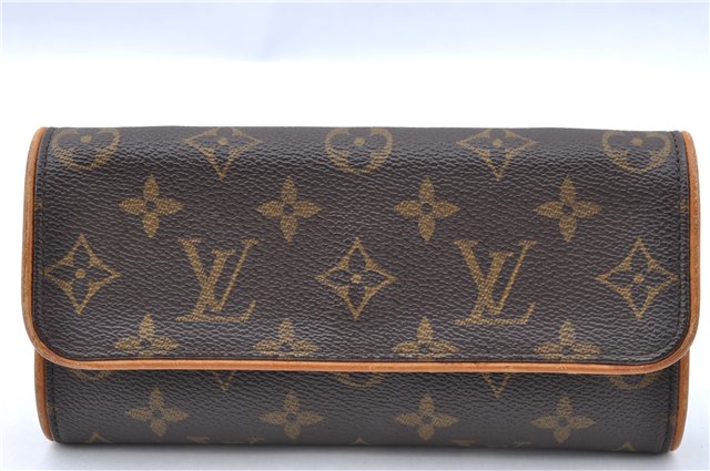 Authentic Louis Vuitton Monogram Pochette Twin PM Shoulder Bag M51854 LV J5123