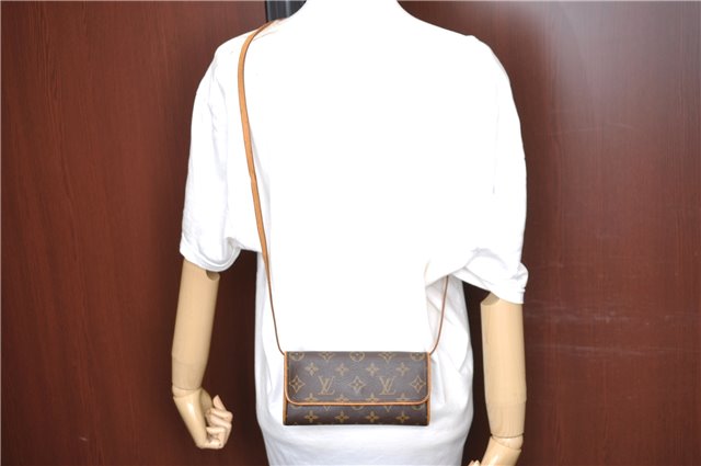Authentic Louis Vuitton Monogram Pochette Twin PM Shoulder Bag M51854 LV J5123