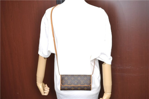 Authentic Louis Vuitton Monogram Pochette Twin PM Shoulder Bag M51854 LV J5123