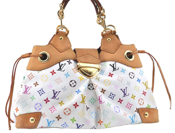 Authentic Louis Vuitton Monogram Multicolor Ursula Hand Bag M40123 White J5144