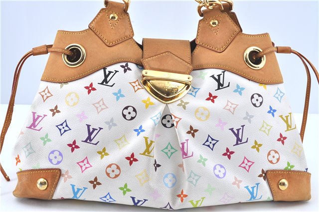 Authentic Louis Vuitton Monogram Multicolor Ursula Hand Bag M40123 White J5144