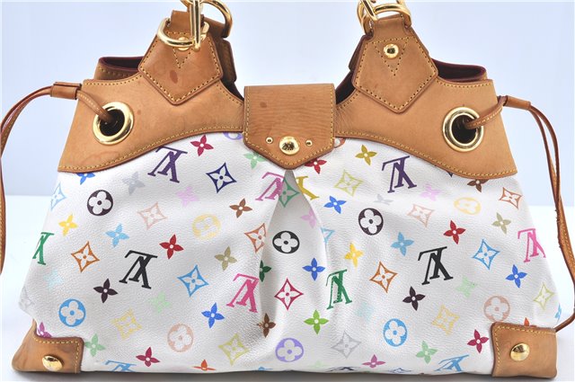 Authentic Louis Vuitton Monogram Multicolor Ursula Hand Bag M40123 White J5144