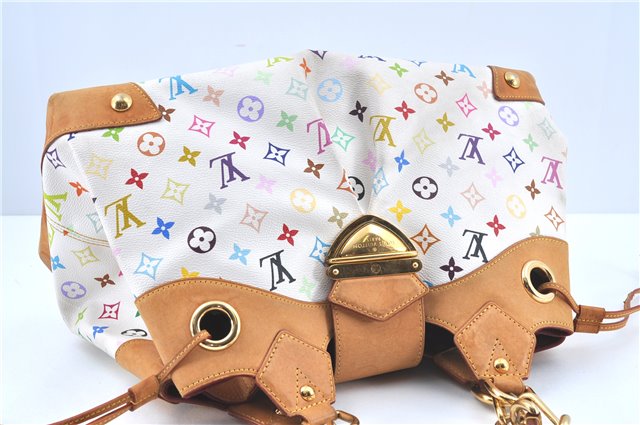 Authentic Louis Vuitton Monogram Multicolor Ursula Hand Bag M40123 White J5144
