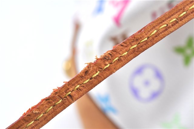 Authentic Louis Vuitton Monogram Multicolor Ursula Hand Bag M40123 White J5144