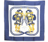 Authentic HERMES Carre 90 Scarf "BRIDES de GALA par" Silk Blue Navy Box J5155