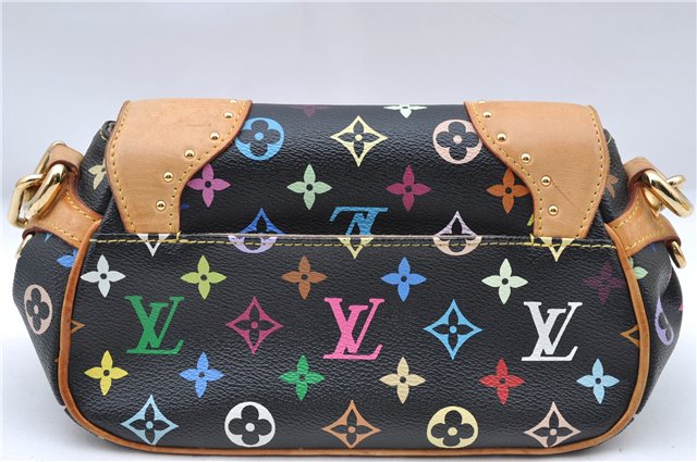 Authentic Louis Vuitton Monogram Multicolor Marilyn Hand Bag M40128 Black J5160