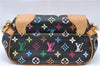 Authentic Louis Vuitton Monogram Multicolor Marilyn Hand Bag M40128 Black J5160
