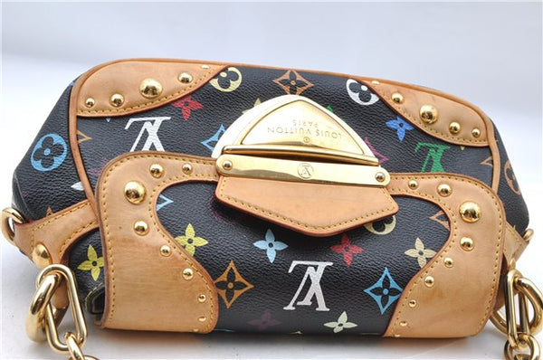 Authentic Louis Vuitton Monogram Multicolor Marilyn Hand Bag M40128 Black J5160