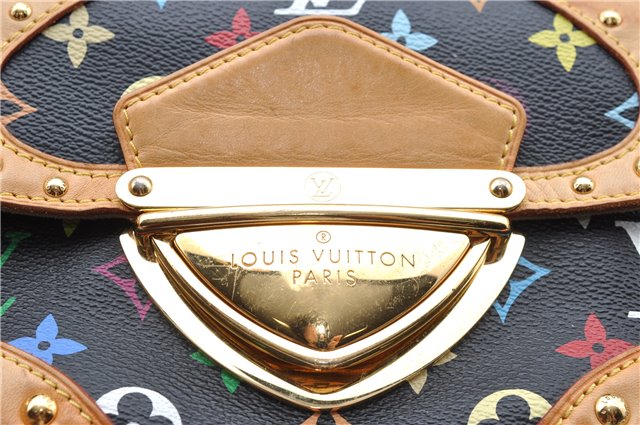 Authentic Louis Vuitton Monogram Multicolor Marilyn Hand Bag M40128 Black J5160