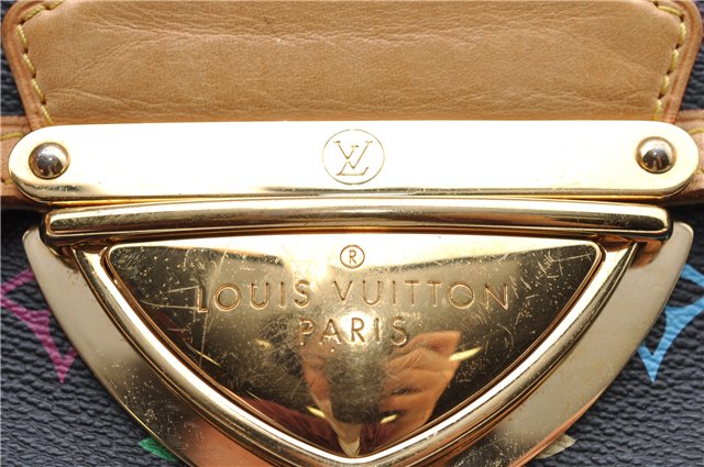 Authentic Louis Vuitton Monogram Multicolor Marilyn Hand Bag M40128 Black J5160