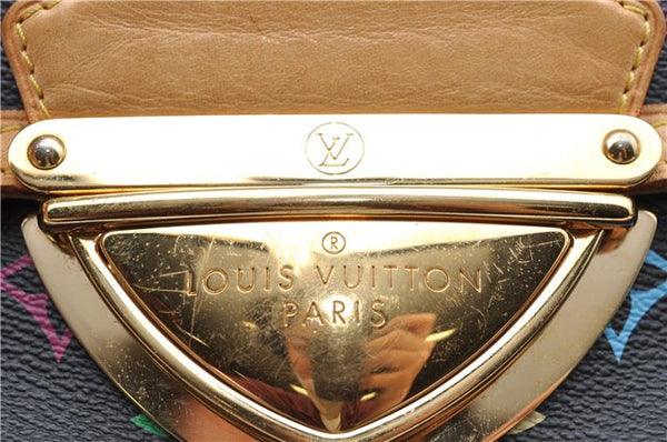 Authentic Louis Vuitton Monogram Multicolor Marilyn Hand Bag M40128 Black J5160