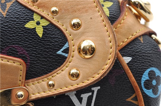 Authentic Louis Vuitton Monogram Multicolor Marilyn Hand Bag M40128 Black J5160