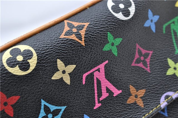 Authentic Louis Vuitton Monogram Multicolor Marilyn Hand Bag M40128 Black J5160