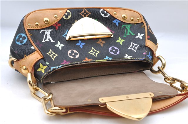 Authentic Louis Vuitton Monogram Multicolor Marilyn Hand Bag M40128 Black J5160