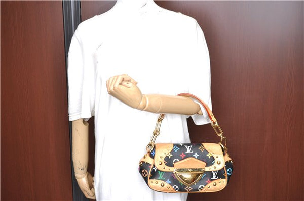 Authentic Louis Vuitton Monogram Multicolor Marilyn Hand Bag M40128 Black J5160