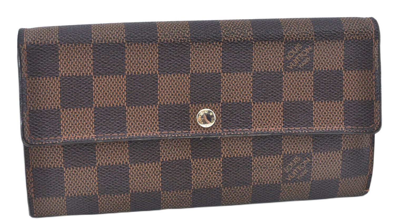 Authentic Louis Vuitton Damier Portefeuille Sarah Long Wallet N61734 LV J5194