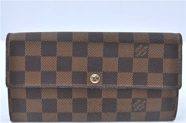 Authentic Louis Vuitton Damier Portefeuille Sarah Long Wallet N61734 LV J5194