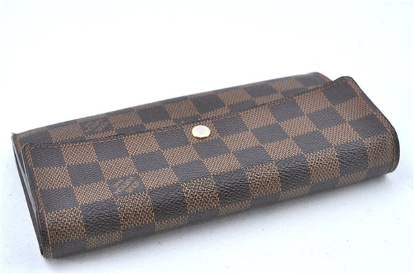 Authentic Louis Vuitton Damier Portefeuille Sarah Long Wallet N61734 LV J5194