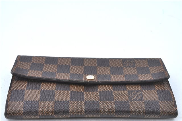 Authentic Louis Vuitton Damier Portefeuille Sarah Long Wallet N61734 LV J5194