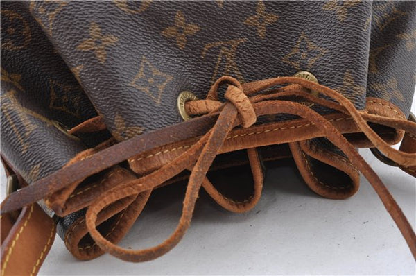 Authentic Louis Vuitton Monogram Petit Noe M42226 Shoulder Drawstring Bag J5209