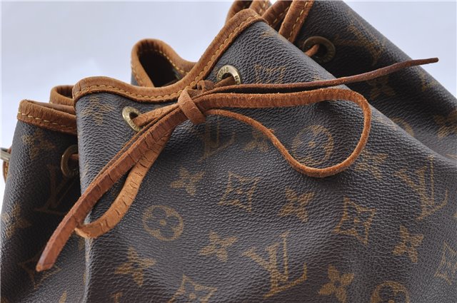 Authentic Louis Vuitton Monogram Petit Noe M42226 Shoulder Drawstring Bag J5209