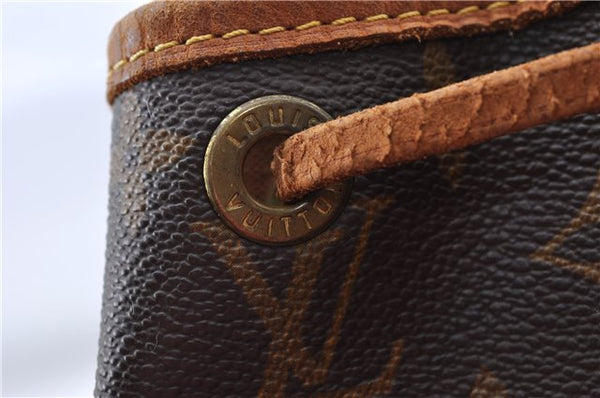 Authentic Louis Vuitton Monogram Petit Noe M42226 Shoulder Drawstring Bag J5209