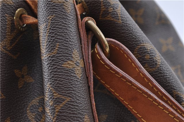 Authentic Louis Vuitton Monogram Petit Noe M42226 Shoulder Drawstring Bag J5209