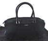 Authentic GUCCI Hand Bag Purse GG Canvas Leather 0021084 Black J5216