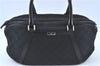 Authentic GUCCI Hand Bag Purse GG Canvas Leather 0021084 Black J5216