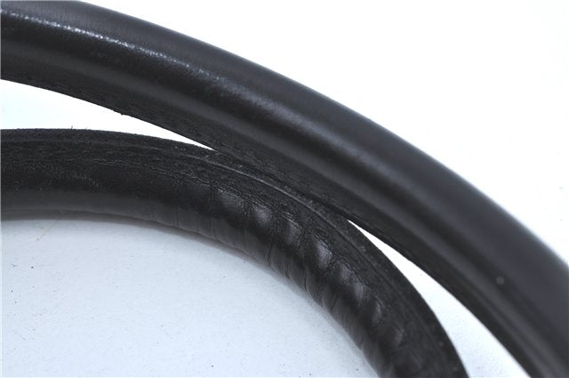 Authentic GUCCI Hand Bag Purse GG Canvas Leather 0021084 Black J5216