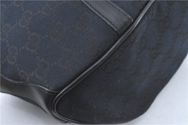 Authentic GUCCI Hand Bag Purse GG Canvas Leather 0021084 Black J5216