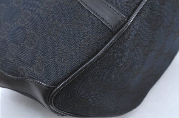 Authentic GUCCI Hand Bag Purse GG Canvas Leather 0021084 Black J5216
