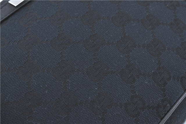 Authentic GUCCI Hand Bag Purse GG Canvas Leather 0021084 Black J5216