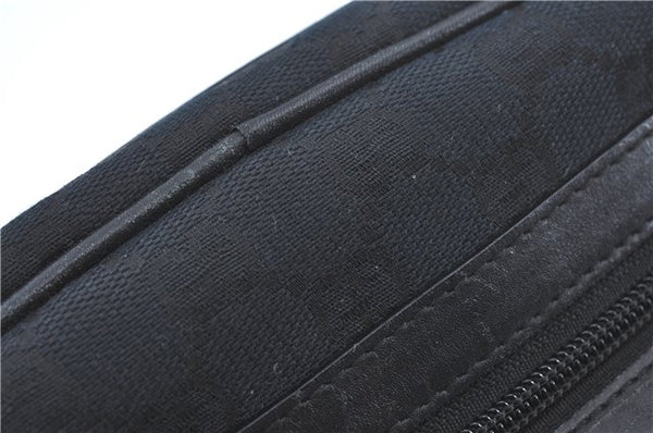 Authentic GUCCI Hand Bag Purse GG Canvas Leather 0021084 Black J5216