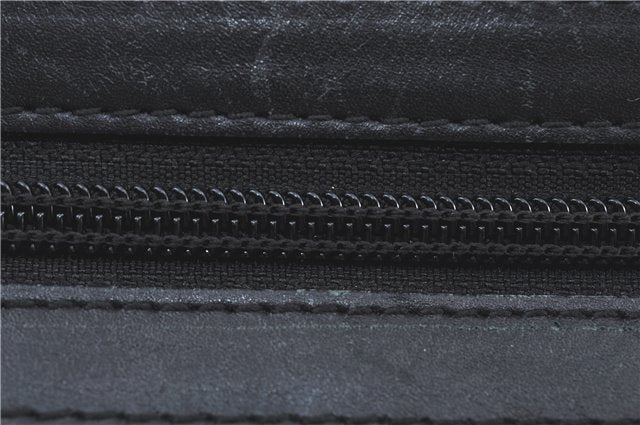 Authentic GUCCI Hand Bag Purse GG Canvas Leather 0021084 Black J5216