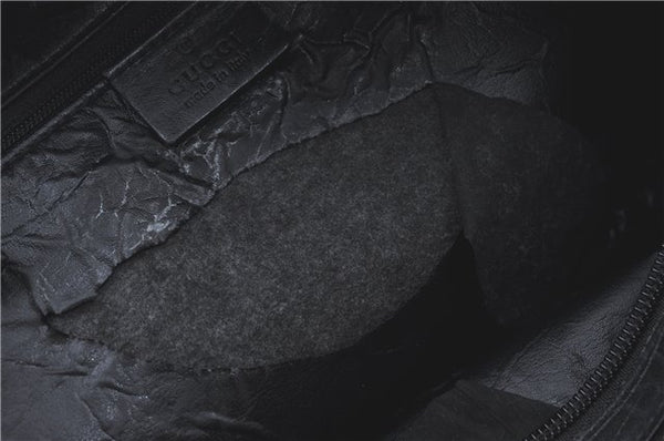 Authentic GUCCI Hand Bag Purse GG Canvas Leather 0021084 Black J5216