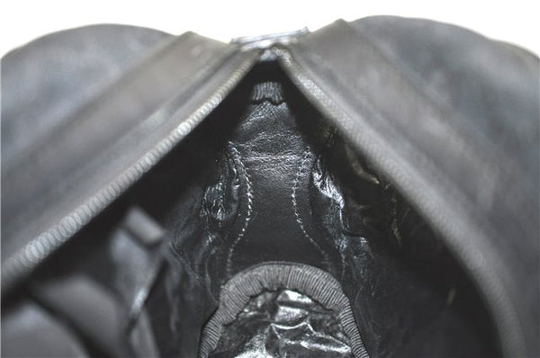 Authentic GUCCI Hand Bag Purse GG Canvas Leather 0021084 Black J5216