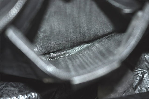 Authentic GUCCI Hand Bag Purse GG Canvas Leather 0021084 Black J5216