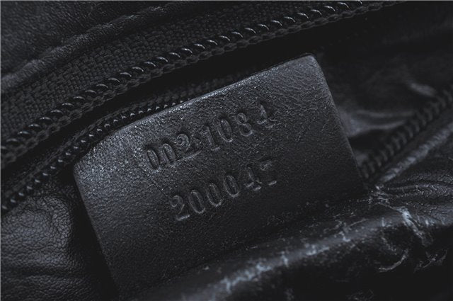 Authentic GUCCI Hand Bag Purse GG Canvas Leather 0021084 Black J5216